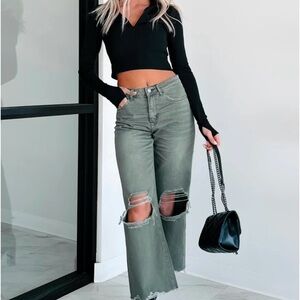 VERVET BY FLYING MONKEY Gray Ankle & Cropped Jeans